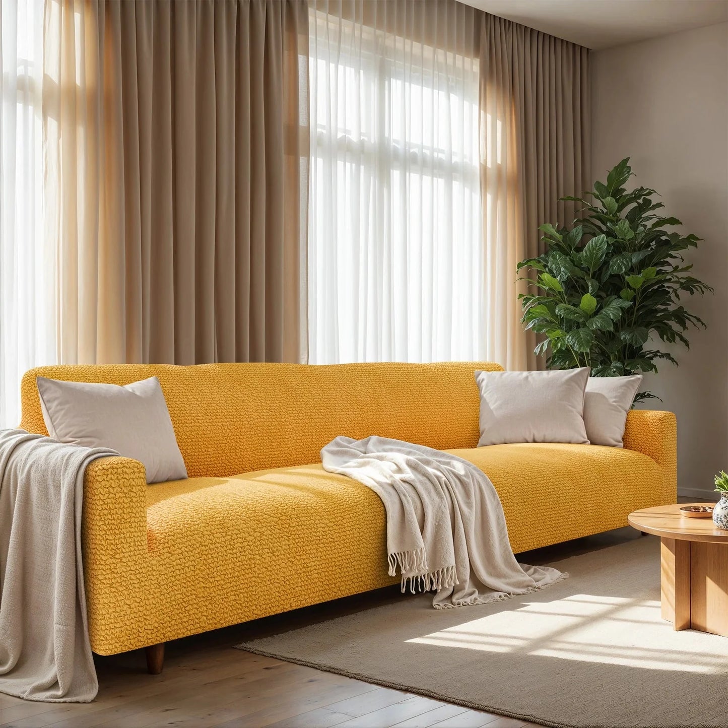4 Seater Sofa Cover - Mango, Microfibra Collection