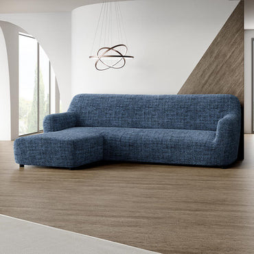L-Shaped Sofa Cover (Left Chaise) - Vittoria Blue, Microfibra Printed Collection