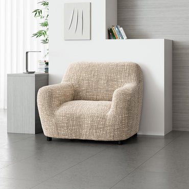 Arm Chair Cover - Graffio Beige, Microfibra Printed