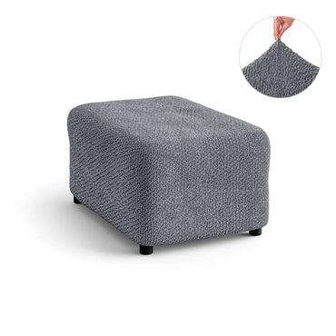 Footstool Cover - Grey, Velvet