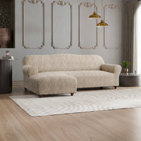 L-Shaped Sofa Cover (Left Chaise) - Vento, Jacquard 3D Collection