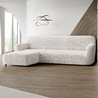 L-Shaped Sofa Cover (Left Chaise) - Vittoria White, Microfibra Printed Collection