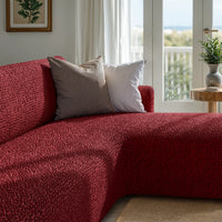 Housse de canapé en L (chaise droite) - Bordeaux, collection Microfibra