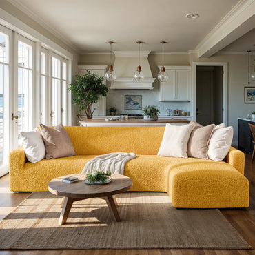 L-Shaped Sofa Cover (Right Chaise) - Mango, Microfibra Collection