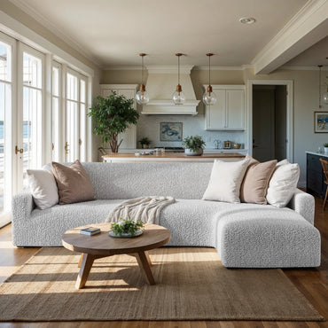 L-Shaped Sofa Cover (Right Chaise) - Pearl, Microfibra Collection