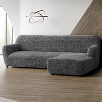 L-Shaped Sofa Cover (Right Chaise) - Vittoria Grey, Microfibra Printed Collection