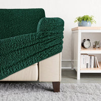 L-Shaped Sofa Cover (Right Chaise) - Green, Velvet Collection