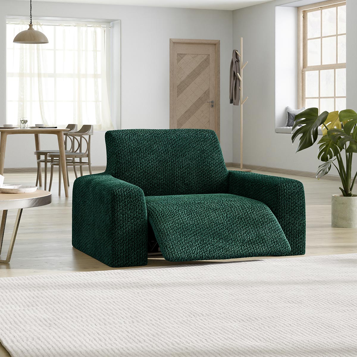 Recliner Chair Cover - Green, Velvet