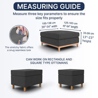 Large Footstool Cover - Pearl, Microfibra