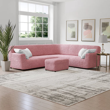 Housse de canapé d'angle - Rose, Microfibre