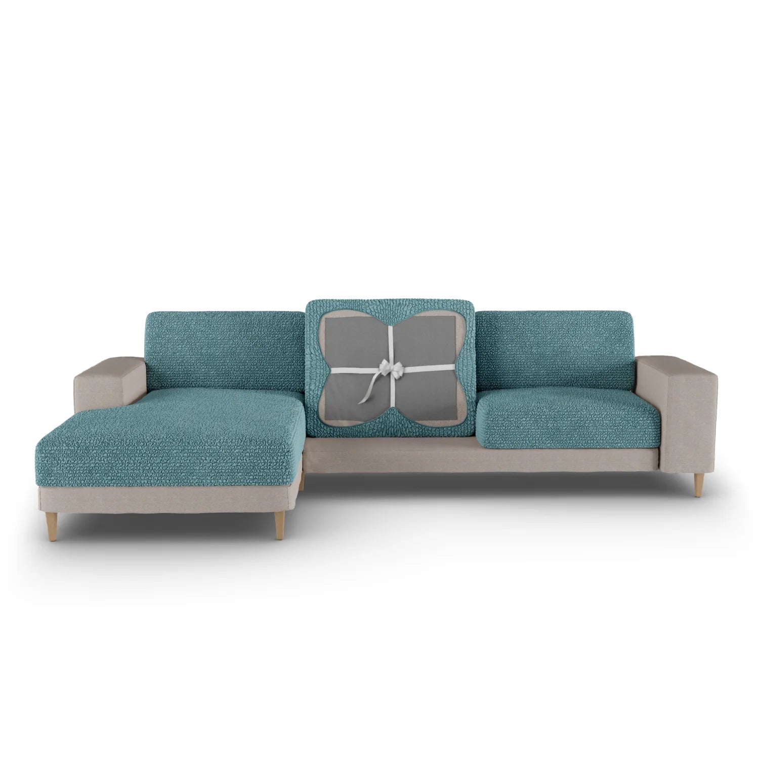 Housse de coussin de siège - Bleu Tiffany, Collection Microfibra