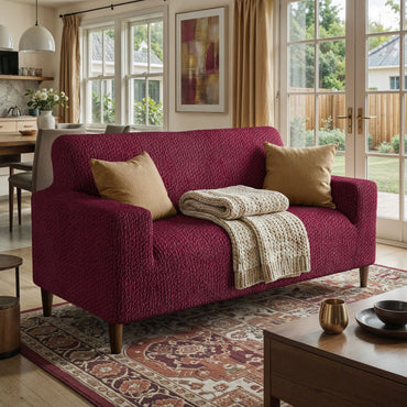 2 Seater Sofa Cover - Bordeaux, Velvet Collection