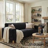 3 Seater Sofa Cover - Black, Velvet Collection