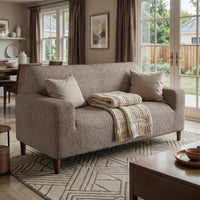 Housse de Canapé 2 Places - Marron, Collection Velours