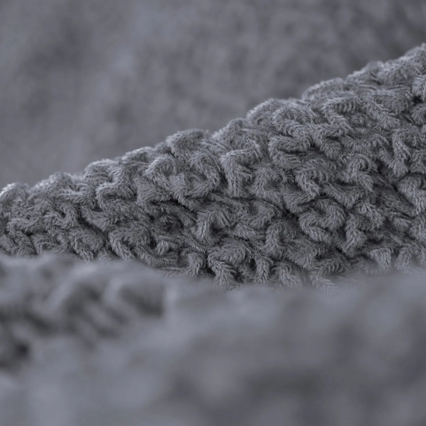 L-Shaped Sofa Cover (Right Chaise) - Grey, Velvet Collection