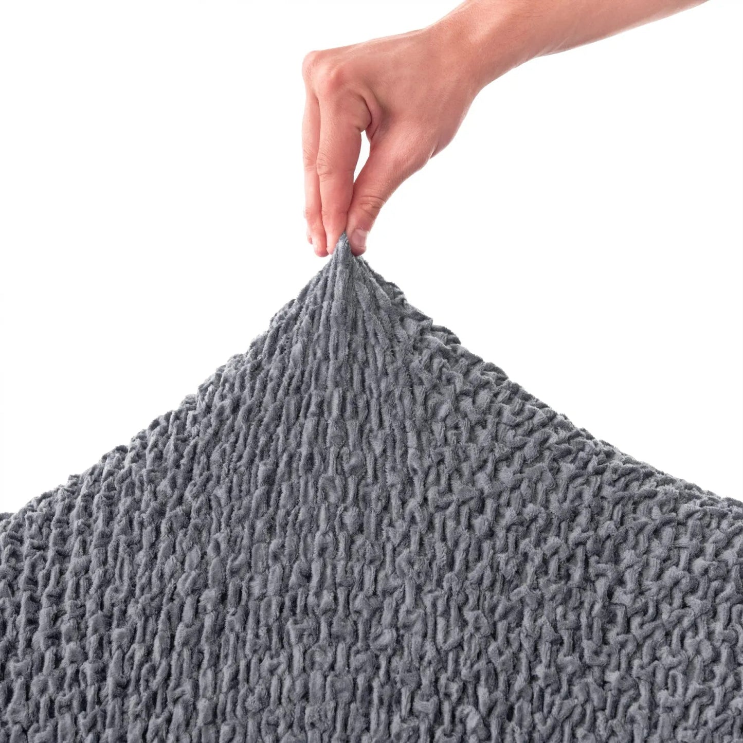 L-Shaped Sofa Cover (Right Chaise) - Grey, Velvet Collection