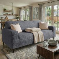 3 Seater Sofa Cover - Grey, Velvet Collection