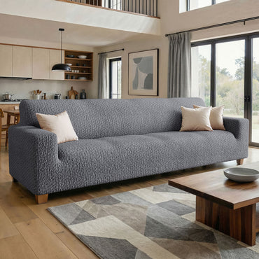 4 Seater Sofa Cover - Grey, Velvet