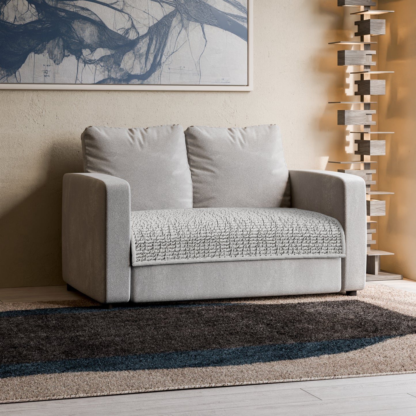 2 Seater Sofa Seat Cover - Pearl, Microfibra