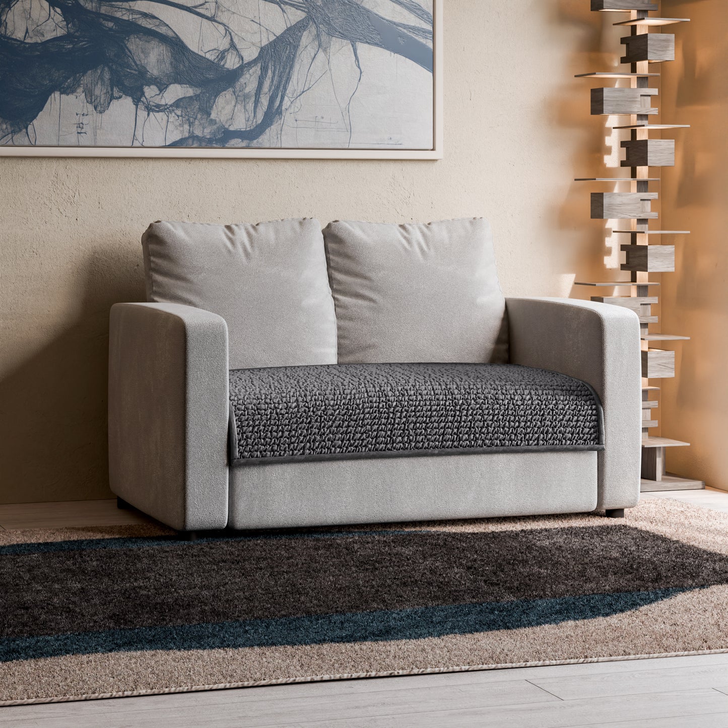 2 Seater Sofa Seat Cover - Charcoal, Microfibra