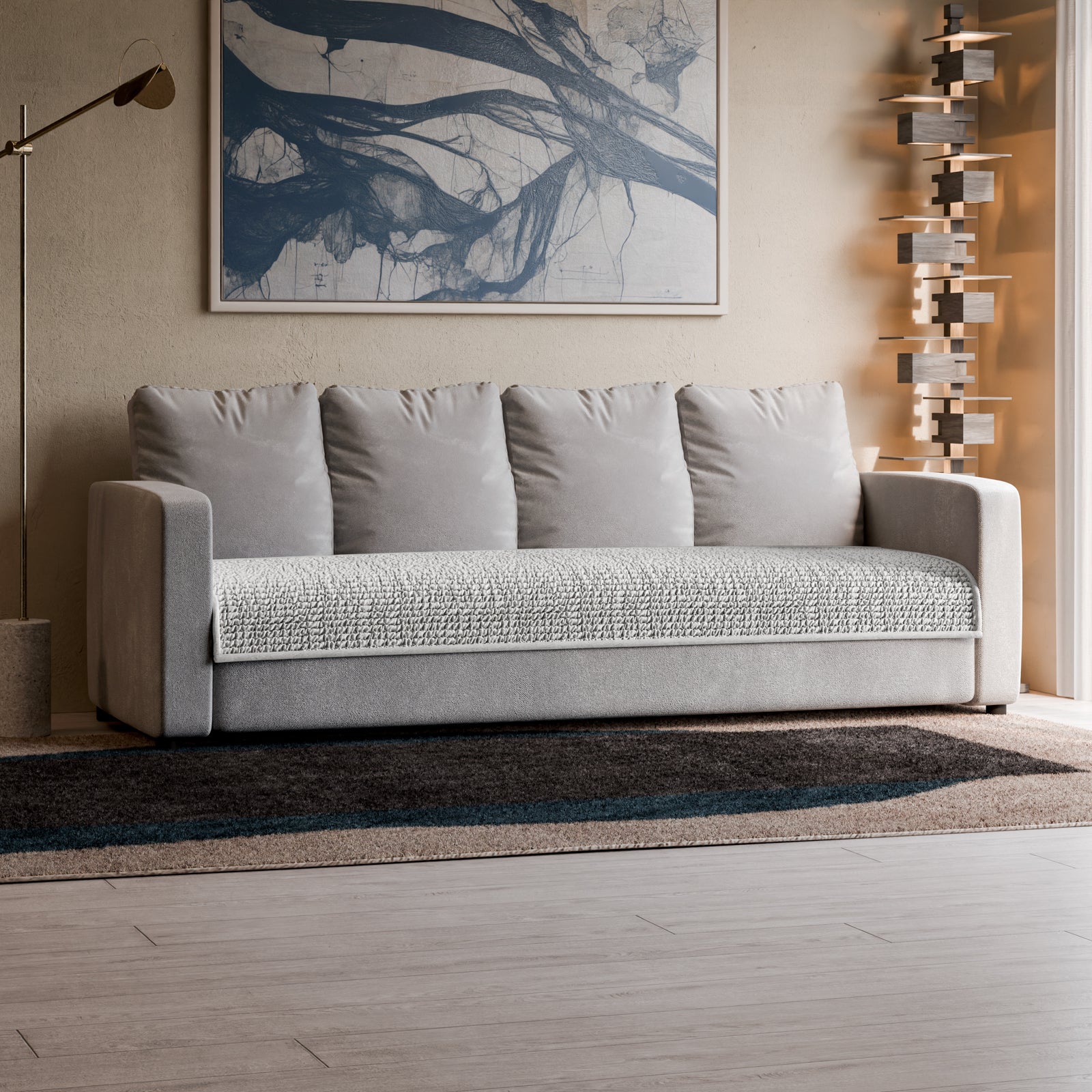 4 Seater Waterproof Blanket - Pearl, Microfibra (220 X 60 CM)