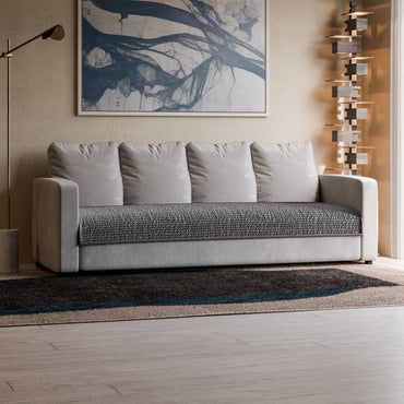 4 Seater Sofa Seat Cover - Charcoal, Microfibra