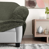L Shaped Sofa Cover (Left Chaise) - Moss Green, Microfibra Collection