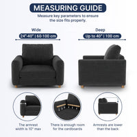 Arm Chair Cover - Charcoal, Microfibra Collection