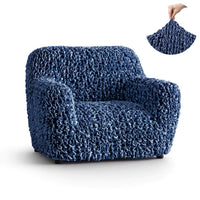 Arm Chair Sofa Cover - Blue, Fuco Velvet