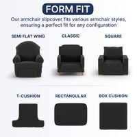 Arm Chair Cover - Charcoal, Microfibra Collection