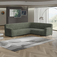 Corner Sofa Cover - Moss Green, Microfibra