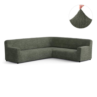 Corner Sofa Cover - Moss Green, Microfibra