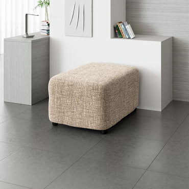Footstool Cover - Graffio Beige, Microfibra Printed