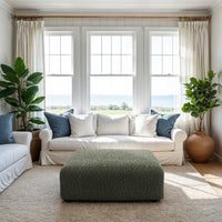 Footstool Cover - Moss Green, Microfibra