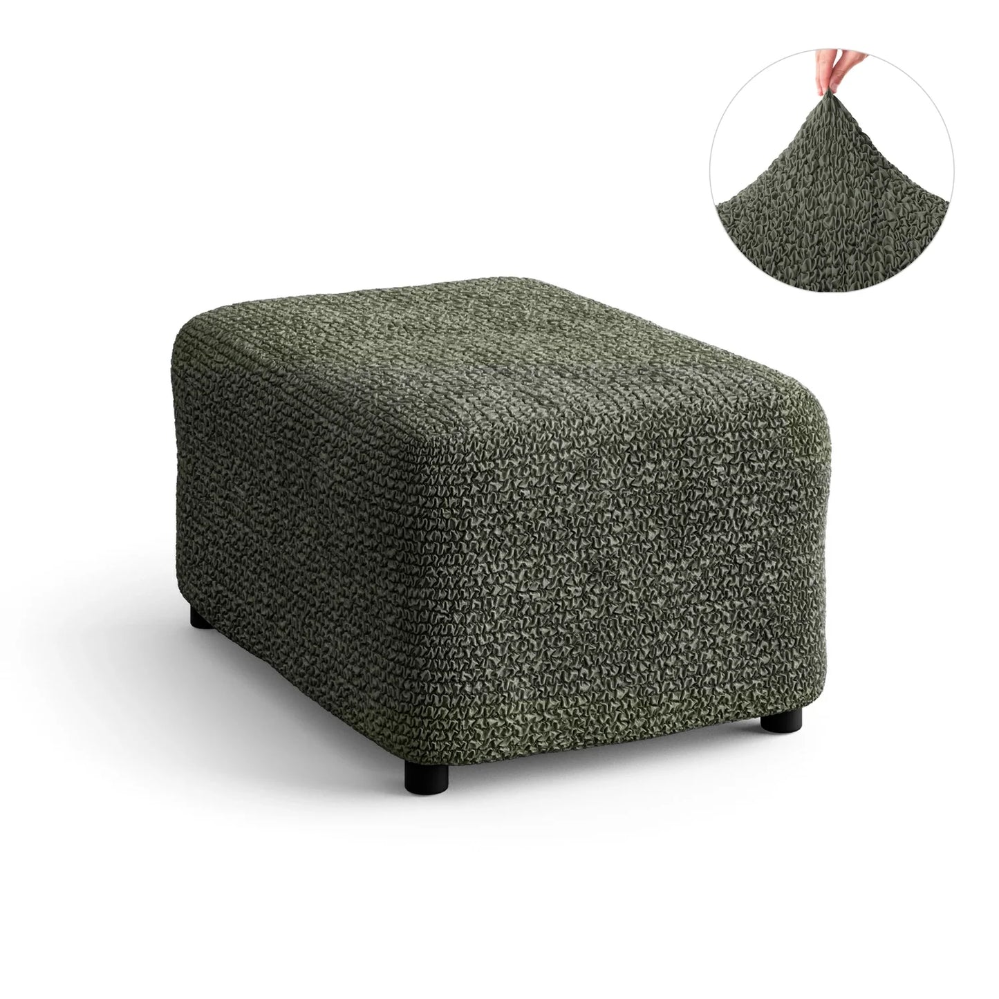 Footstool Cover - Moss Green, Microfibra