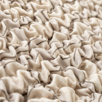 Housse de canapé d'angle - Rayure beige, microfibre imprimée