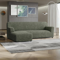 L Shaped Sofa Cover (Left Chaise) - Moss Green, Microfibra Collection