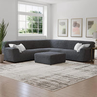 Large Corner Sofa Cover - Charcoal, Microfibra