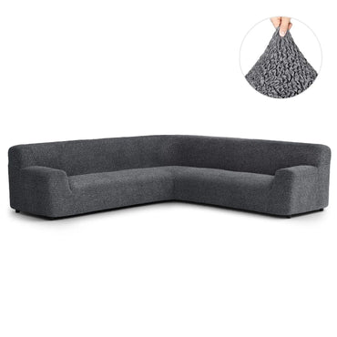 Large Corner Sofa Cover - Charcoal, Microfibra
