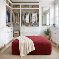 Large Footstool Cover - Bordeaux, Microfibra