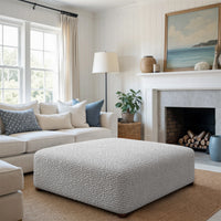 Large Footstool Cover - Pearl, Microfibra