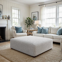 Large Footstool Cover - Pearl, Microfibra