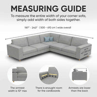 Large Corner Sofa Cover - Charcoal, Microfibra