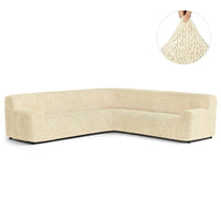 Large Corner Sofa Cover - Beige, Microfibra