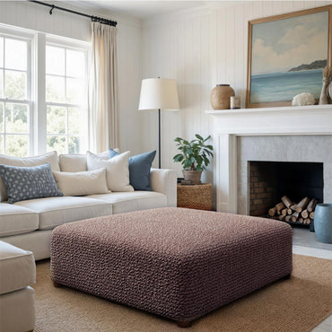 Large Footstool Cover - Choco, Microfibra