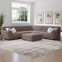 Large Corner Sofa Cover - Choco, Microfibra