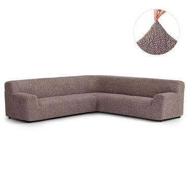 Large Corner Sofa Cover - Choco, Microfibra