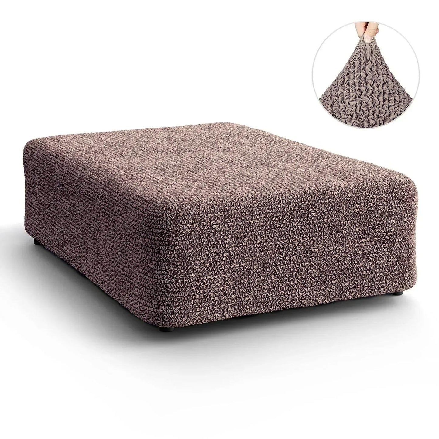Large Footstool Cover - Choco, Microfibra