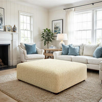 Large Footstool Cover - Beige, Microfibra Collection