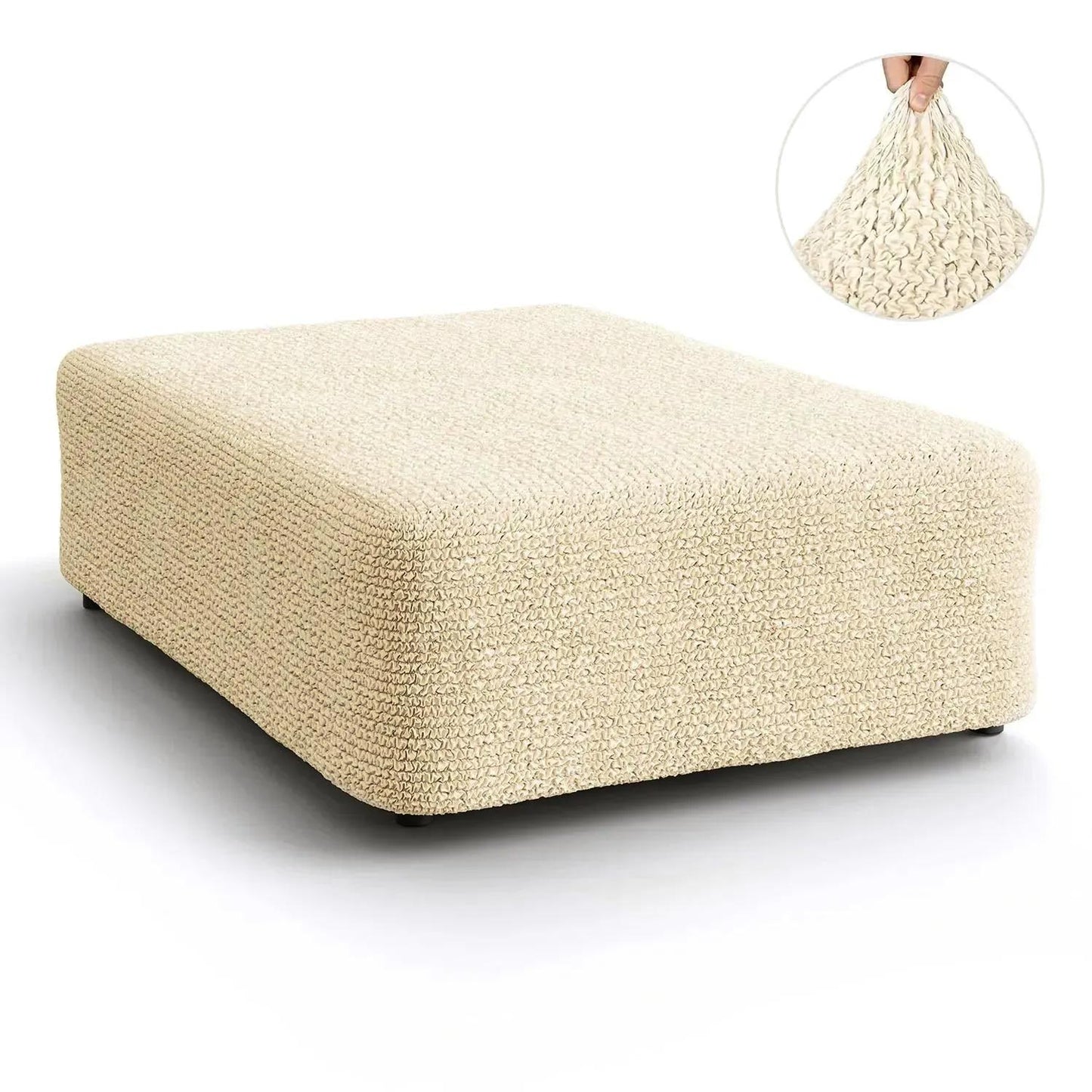 Large Footstool Cover - Beige, Microfibra Collection